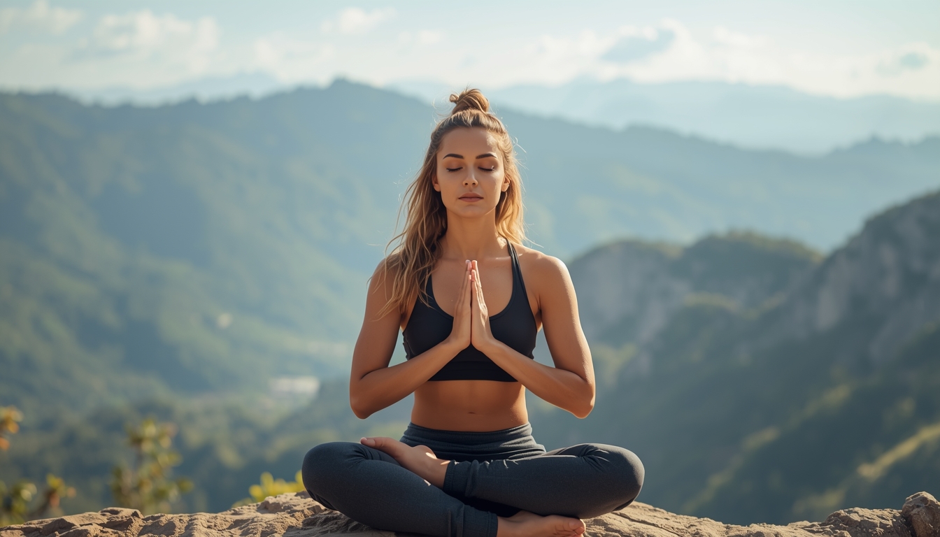 Person practicing mindful breathing